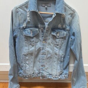 Just USA Distressed Light Blue Denim Jacket